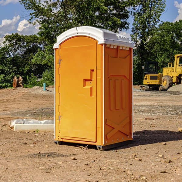 how often are the portable restrooms cleaned and serviced during a rental period in Fairfield KY